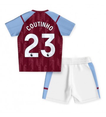 Aston Villa Philippe Coutinho #23 Hjemmedraktsett Barn 2023-24 Kortermet (+ Korte bukser)